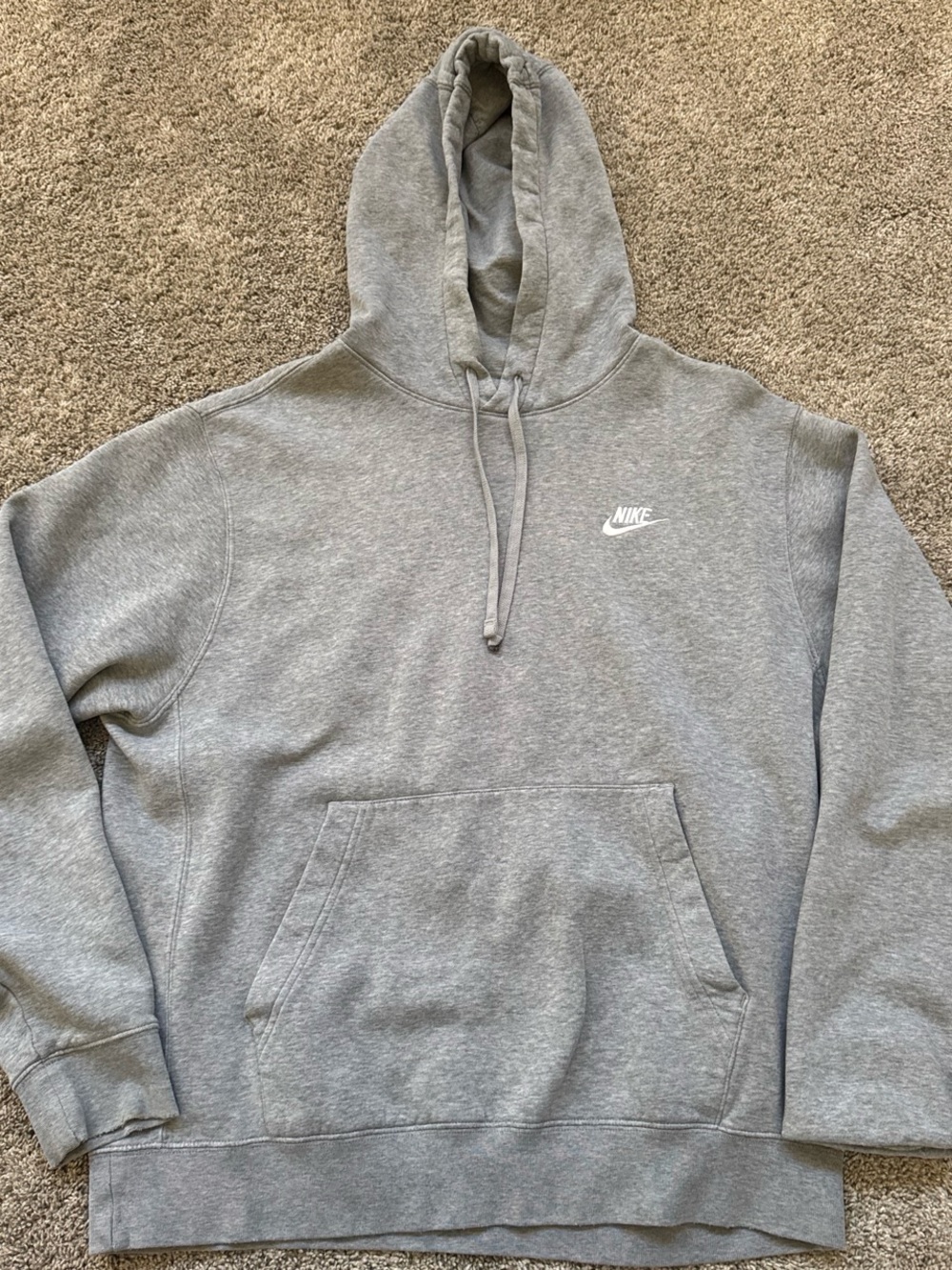 Nike Grey Pullover Hoodie with White Logo